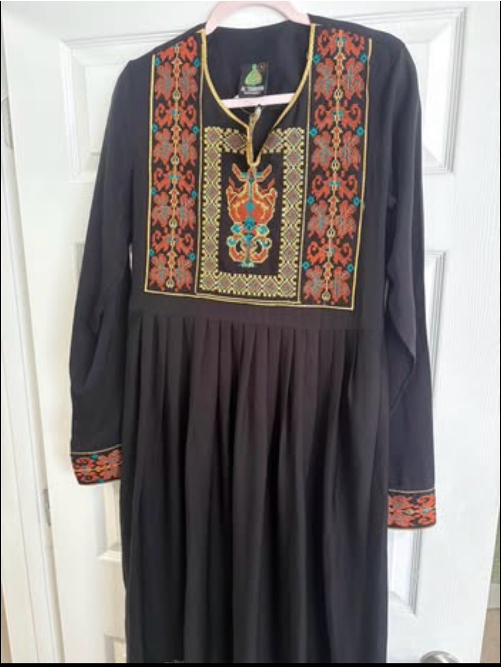 Black Embroidered Bohemian Maxi Dress